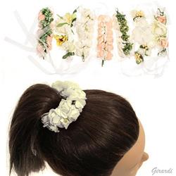 Decorazione per Capelli in Tessuto con Fiori